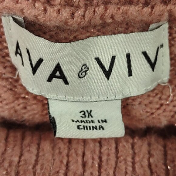 Ava & Viv Blush Pink Cowl Neck Sweater Size 3X - Picture 12 of 13